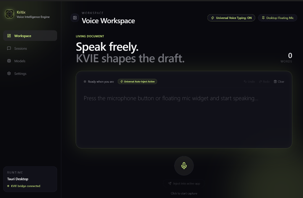 KVIE (Kritix Voice Intelligence Engine)